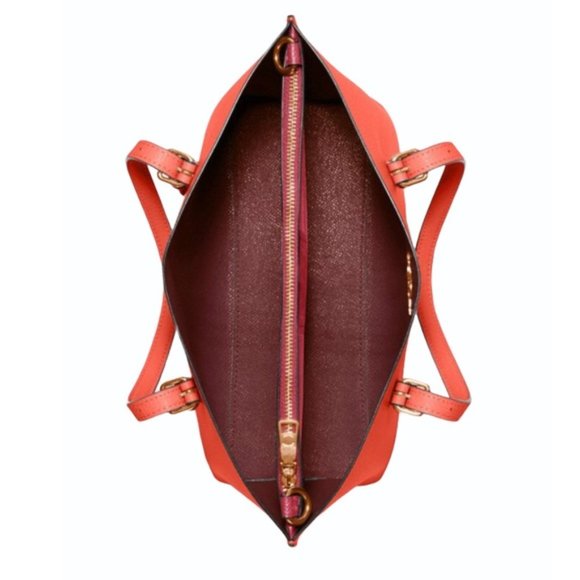 NWT COACH Im/Mango/Wine Leather Tote Bag - Picture 4 of 9